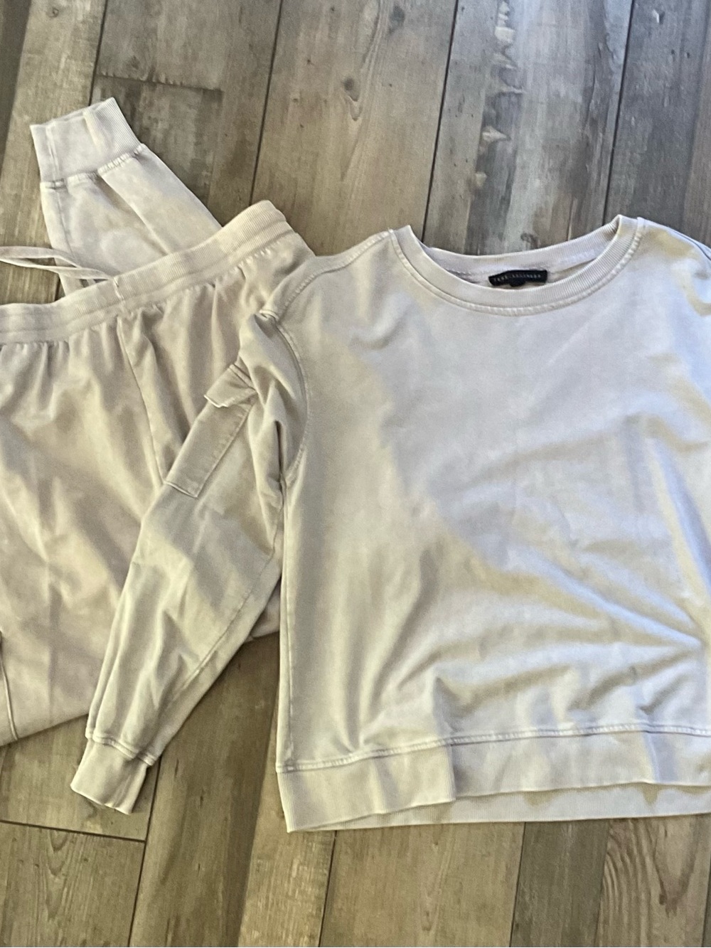 Jane and Delancey Cream Track Sweatshirt & Jogger Set